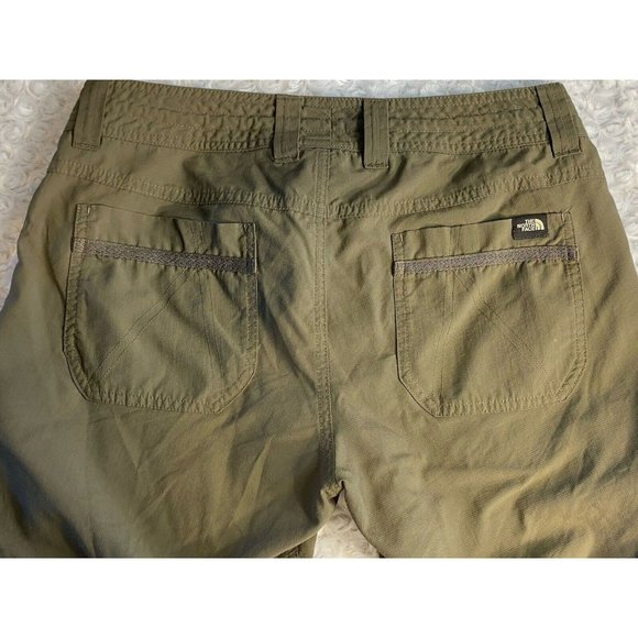 The North Face Nylon Womens Shorts Size 6 Olive Green Long Hiking - Picture 13 of 13
